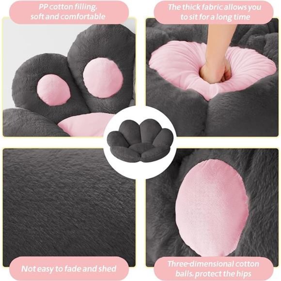 Cat Paw Cushion Kawaii Chair Cushions 31.4 x 27.5 inch Cute Stuff Seat Pad Comfy - Picture 5 of 6